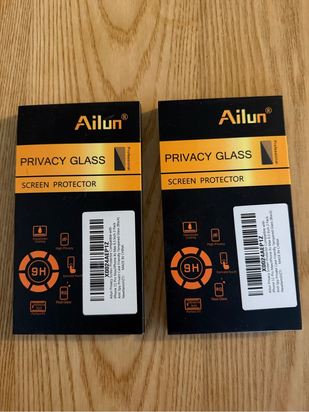 Ailun Privacy Glass Screen Protector - Black & Orange Packaging